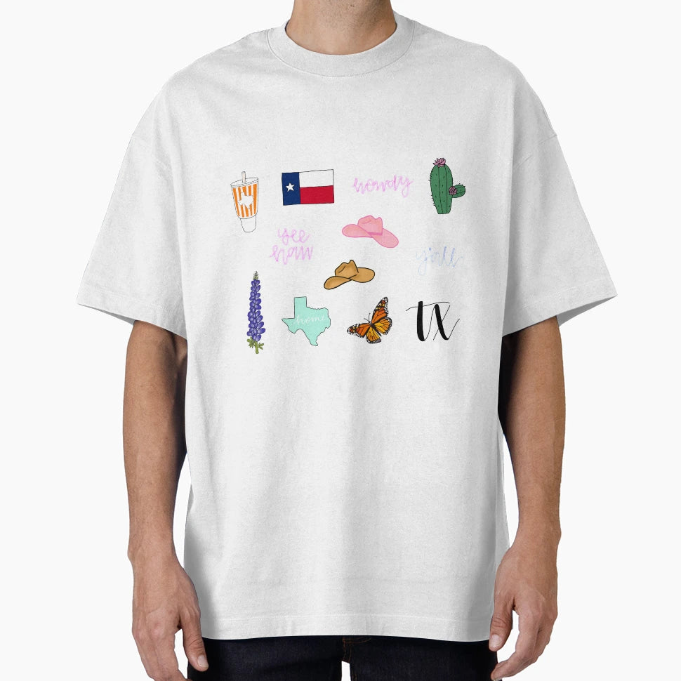 Texas Theme Set Pack T-Shirt - Graphic Print Men Women - T-Shirt, Sweatshirt, Hoodie
