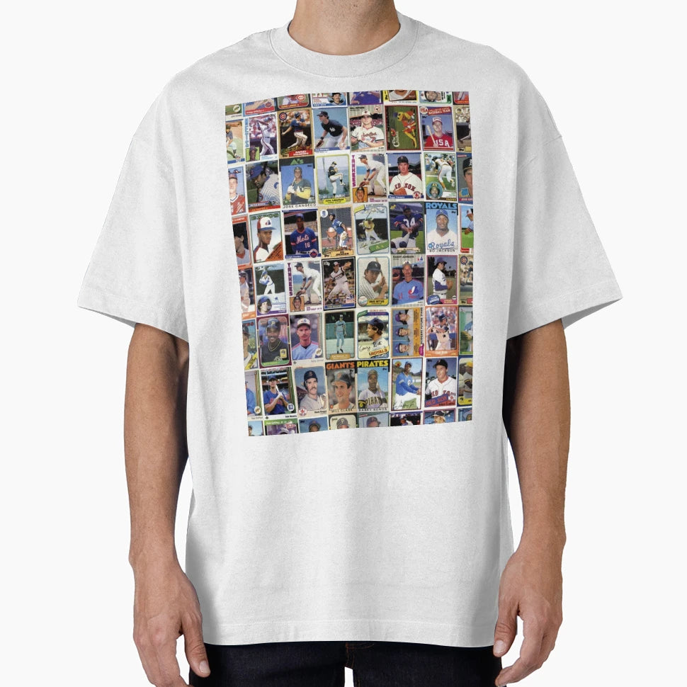 Baseball Cards Wallpaper T-Shirt - Fun Novelty Design Men Women - T-Shirt, Sweatshirt, Hoodie