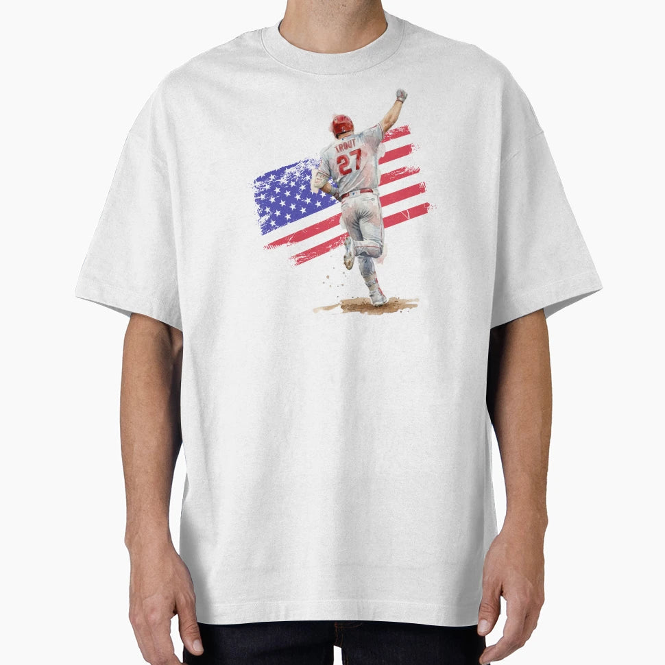 Mike Trout 27 Baseball Patriotic T-Shirt - Minimalist Print Unisex - T-Shirt, Sweatshirt, Hoodie