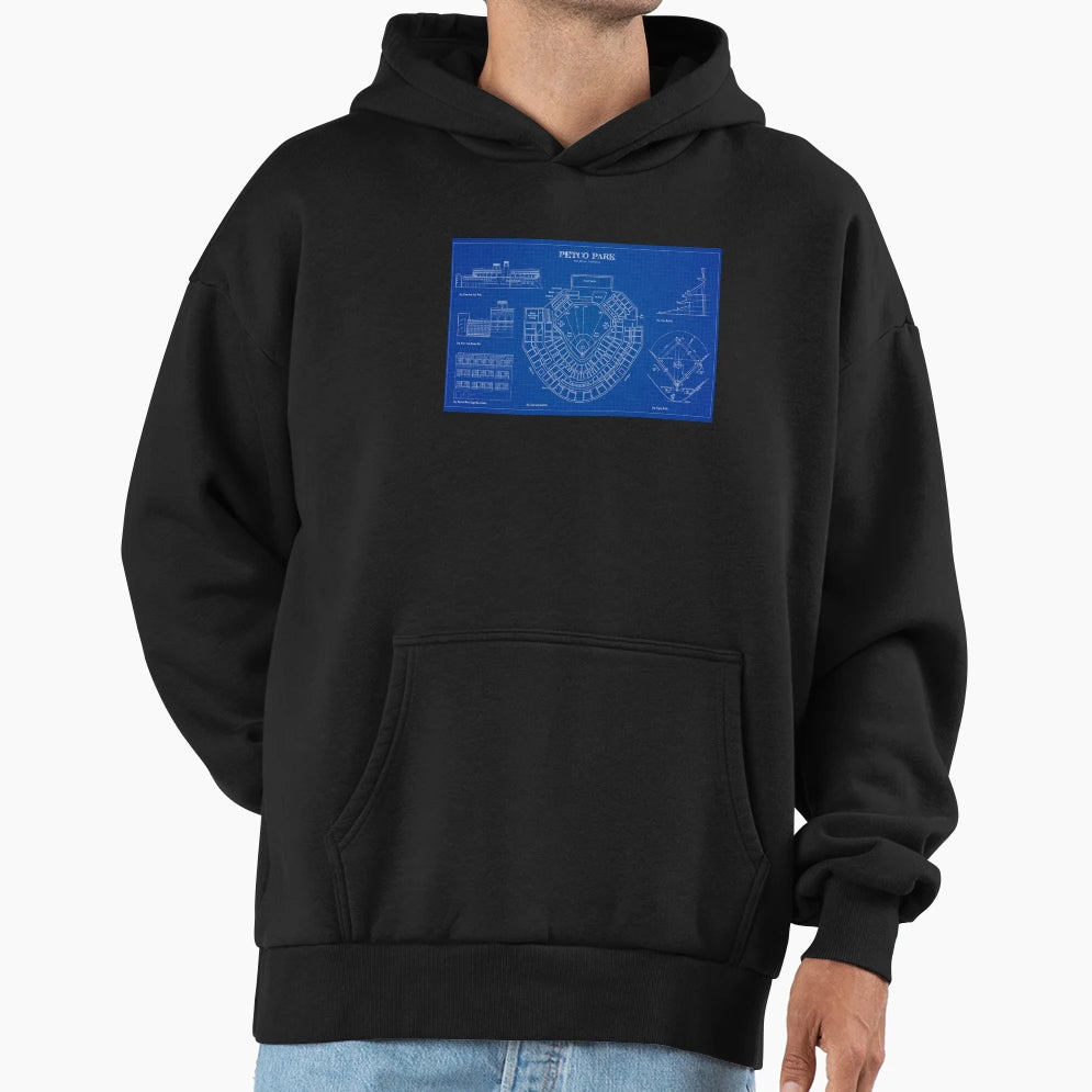 Petco Park Blueprint Hoodie - Fun Novelty Design Unisex - T-Shirt, Sweatshirt, Hoodie