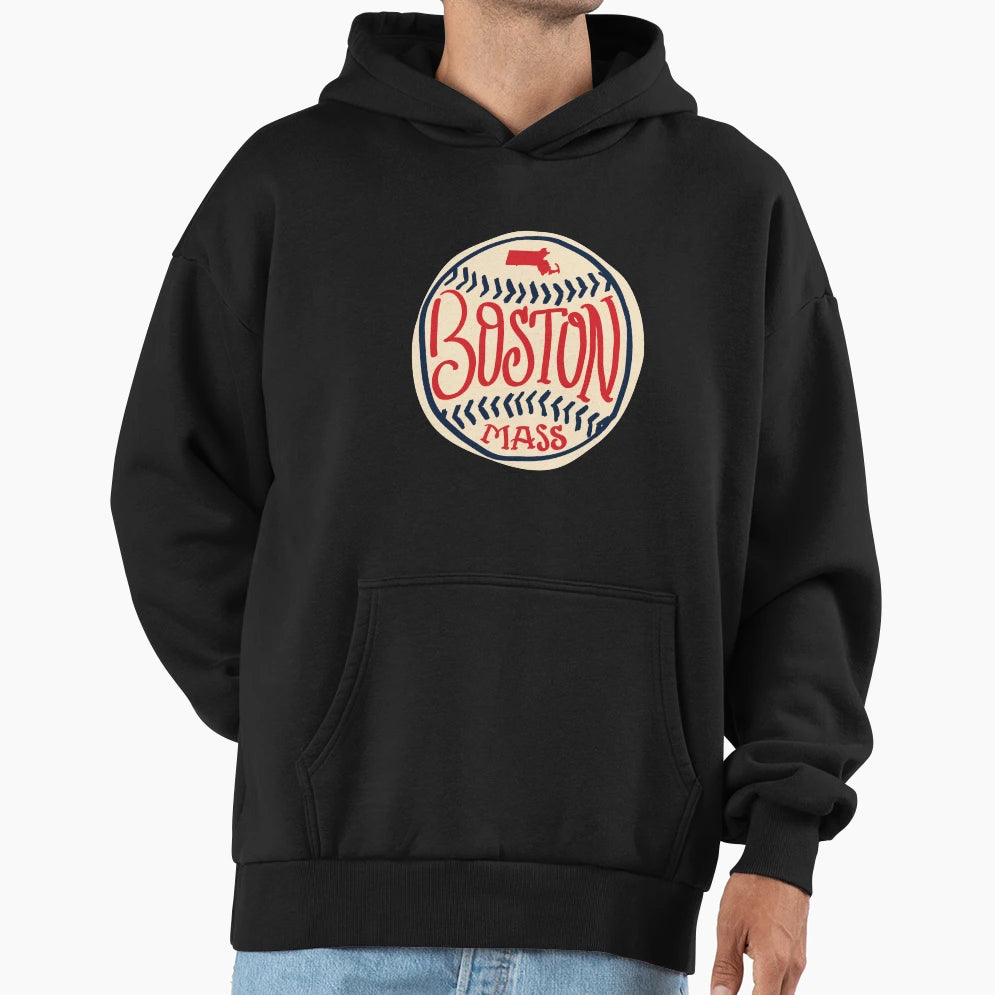 Boston Massachusetts Hand Illustrated Hoodie - Custom Art Print for Adults - T-Shirt, Sweatshirt, Hoodie