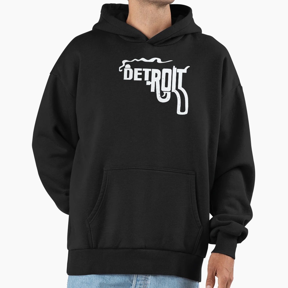 Macs Detroit Smoking Gun Hoodie - Graphic Print Unisex - T-Shirt, Sweatshirt, Hoodie