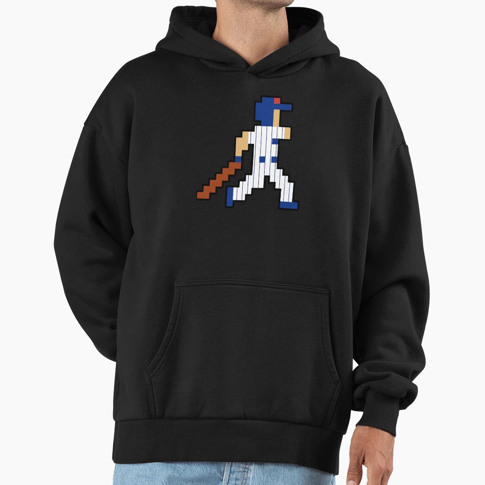 8 Bit Chicago Pixel Baseball Player Hoodie - Fun Novelty Design Unisex - T-Shirt, Sweatshirt, Hoodie