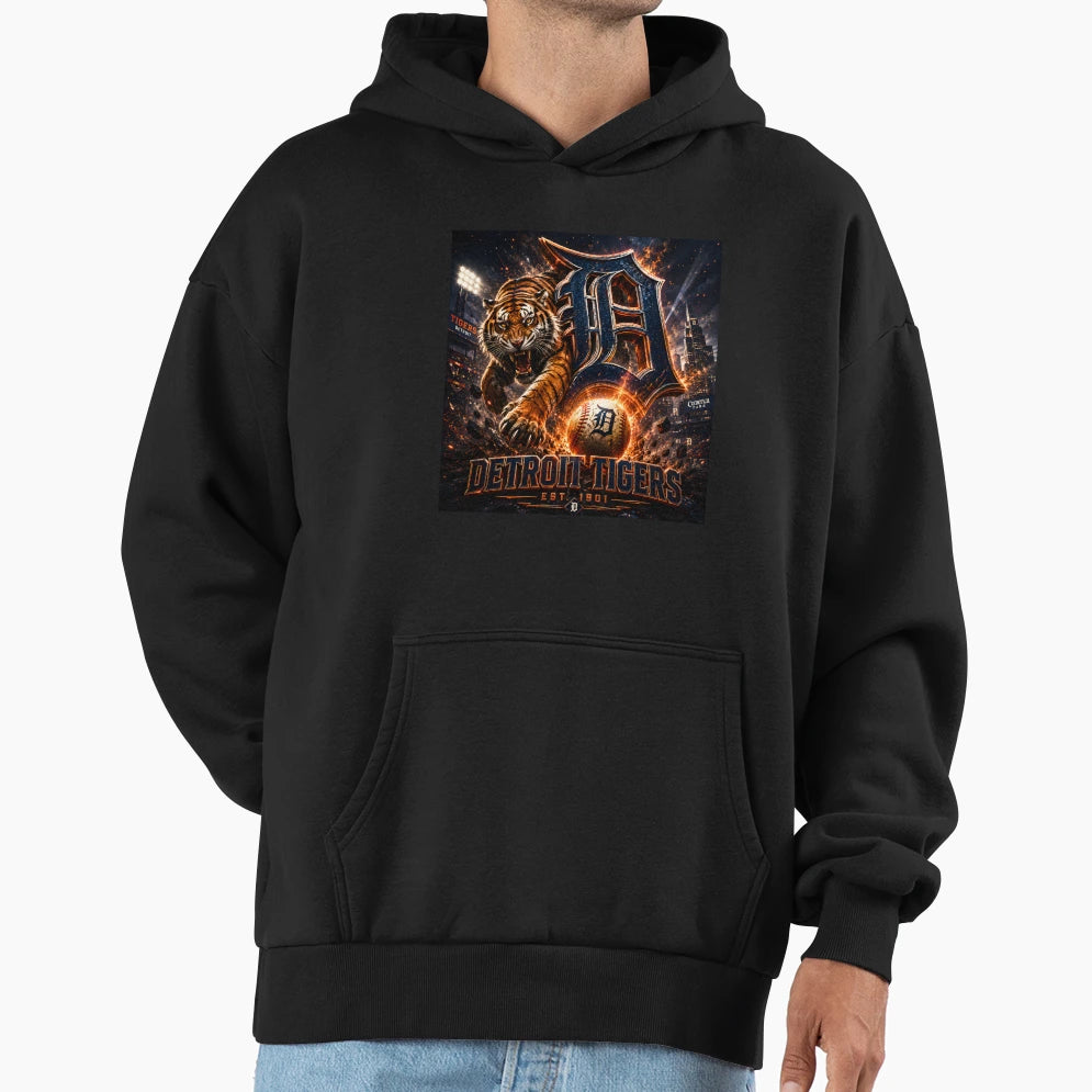 Copy Tigers Logo 1901 Baseball Hoodie - Aesthetic Graphic Men Women - T-Shirt, Sweatshirt, Hoodie
