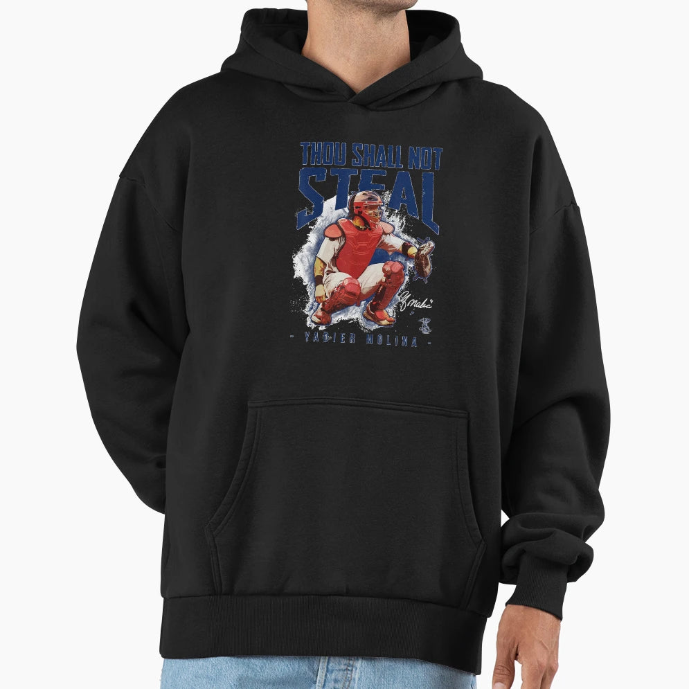 Yadier Molina Thou Shall Not Steal Hoodie - Aesthetic Graphic Unisex - T-Shirt, Sweatshirt, Hoodie