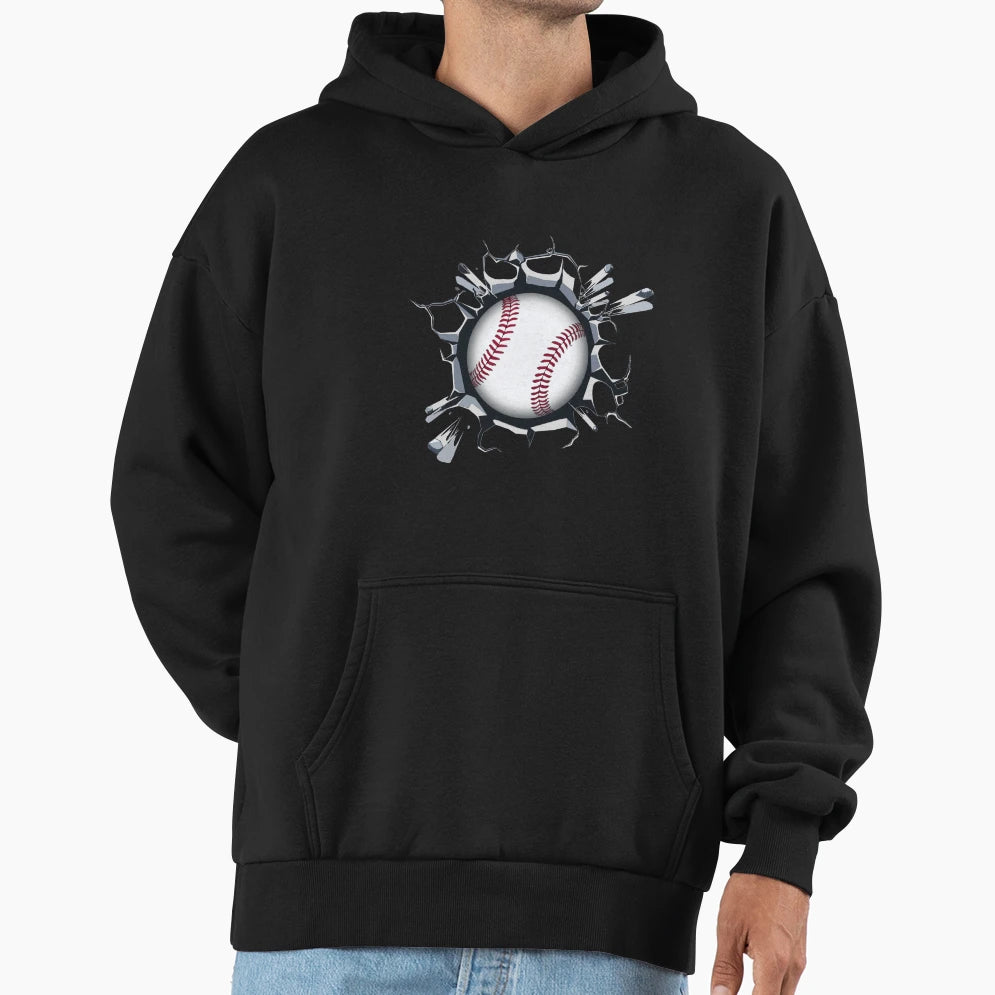 Baseball Smash Hoodie - Fun Novelty Design Unisex - T-Shirt, Sweatshirt, Hoodie