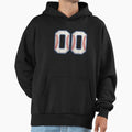 Distressed Baseball Number Double Zero Hoodie - Novelty Apparel Men Women - T-Shirt, Sweatshirt, Hoodie