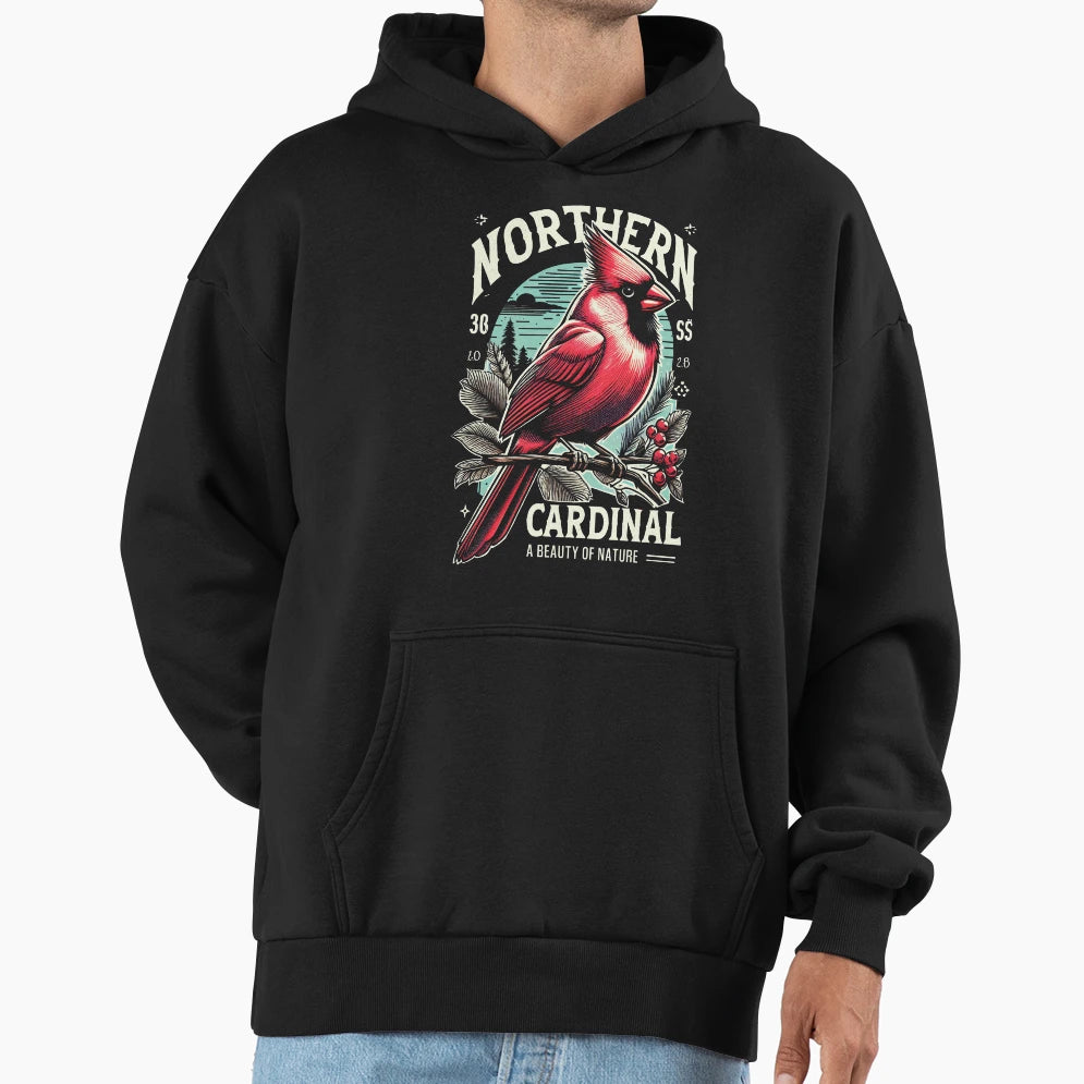 Northern Cardinal 2B Hoodie - Streetwear Style for Adults - T-Shirt, Sweatshirt, Hoodie