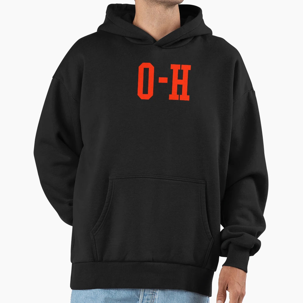 Scarlet Half O H I O Ohio Hoodie - Graphic Print for Adults - T-Shirt, Sweatshirt, Hoodie