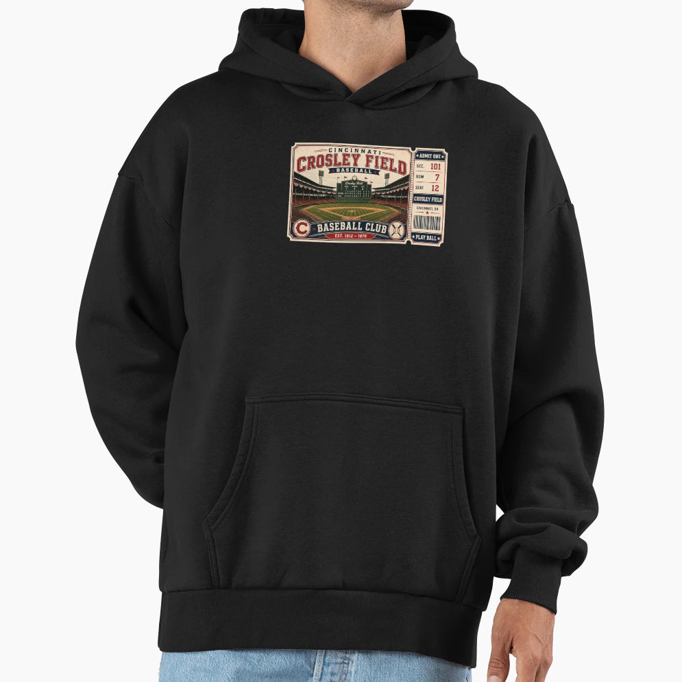 Crosley Field Cincinnati Baseball Ballpark T-Shirt - Graphic Print Unisex - T-Shirt, Sweatshirt, Hoodie