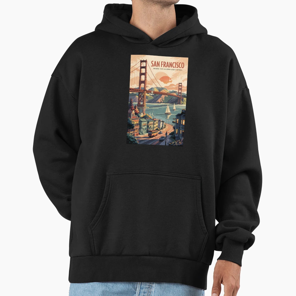 San Francisco California Skyline Hoodie - Casual Everyday Wear Men Women - T-Shirt, Sweatshirt, Hoodie