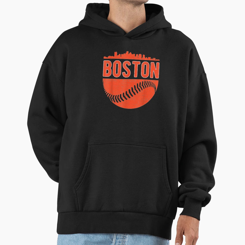 Boston Baseball Massachusetts Supporter Hoodie - Fun Novelty Design Unisex - T-Shirt, Sweatshirt, Hoodie