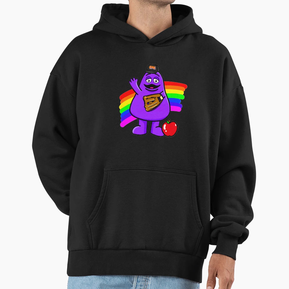 Rainbow Baseball Grimace Hoodie - Custom Art Print Men Women - T-Shirt, Sweatshirt, Hoodie