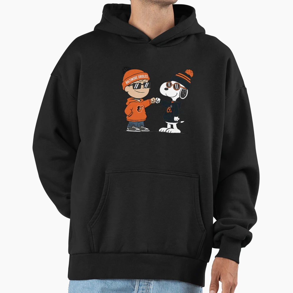 Baltimore Orioles Snoopy Hoodie - Casual Everyday Wear for Adults - T-Shirt, Sweatshirt, Hoodie