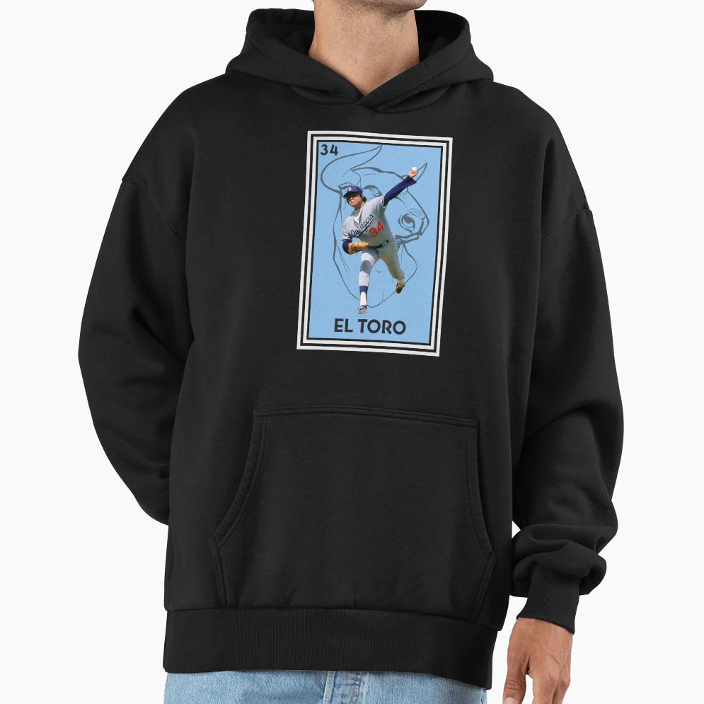 Fernando Valenzuela El Toro Hoodie - Casual Everyday Wear for Adults - T-Shirt, Sweatshirt, Hoodie