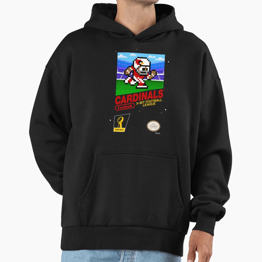 Arizona Cardinals 8 Bit Football Hoodie - Casual Everyday Wear for Adults - T-Shirt, Sweatshirt, Hoodie
