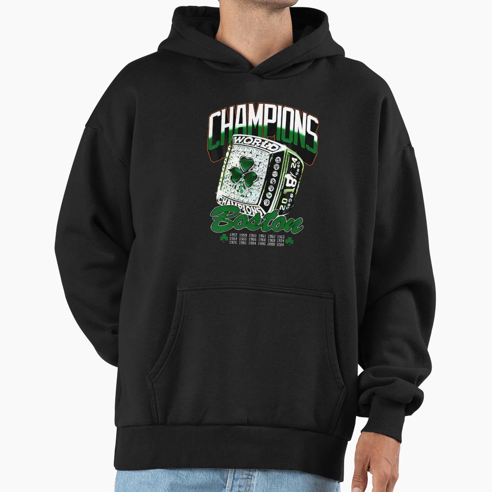 Boston World Champions Ring 2024 T-Shirt - Fun Novelty Design for Adults - T-Shirt, Sweatshirt, Hoodie