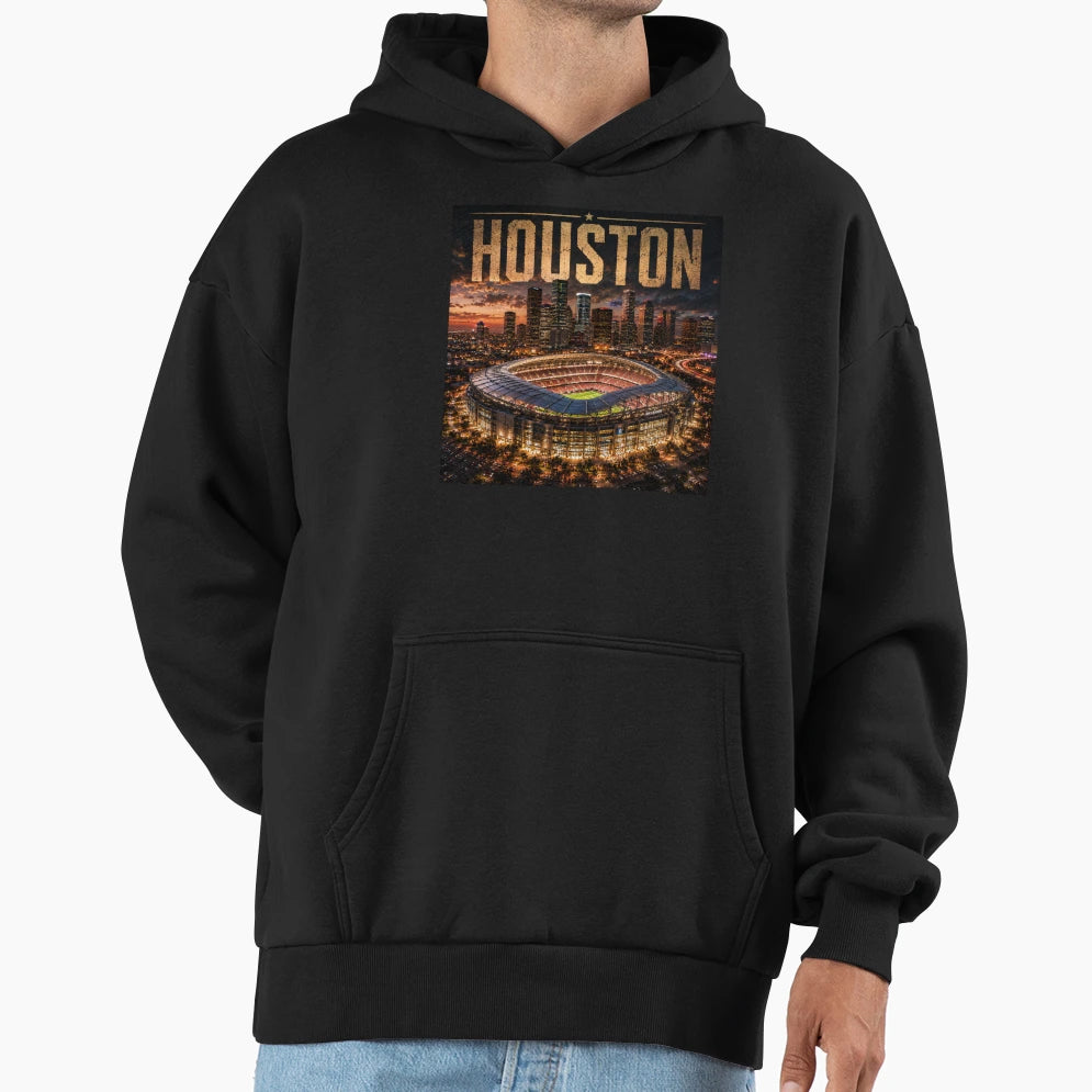 Houston Stadium Texas Cinematic Stadium Hoodie - Trendy Graphic Men Women - T-Shirt, Sweatshirt, Hoodie