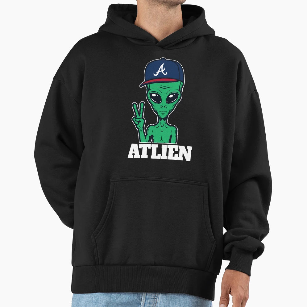 Atlanta Green Atlien Hoodie - Minimalist Print Unisex - T-Shirt, Sweatshirt, Hoodie