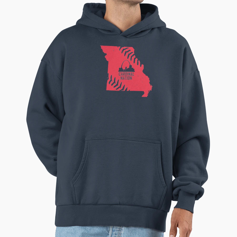 Cardinal Nation Stl Hoodie - Aesthetic Graphic Men Women - T-Shirt, Sweatshirt, Hoodie