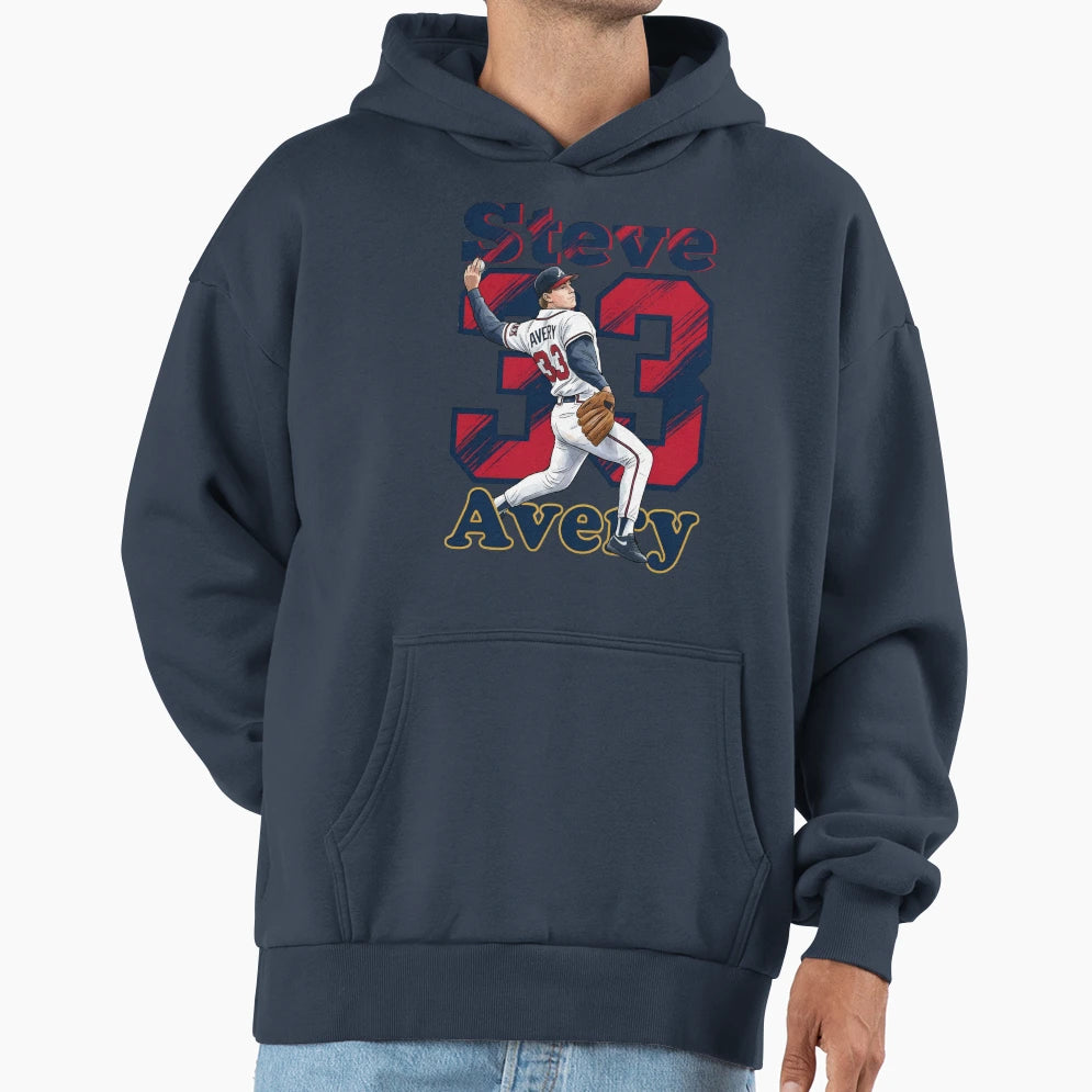 Steve Avery 33 Atlanta Baseball Hoodie - Aesthetic Graphic Men Women - T-Shirt, Sweatshirt, Hoodie