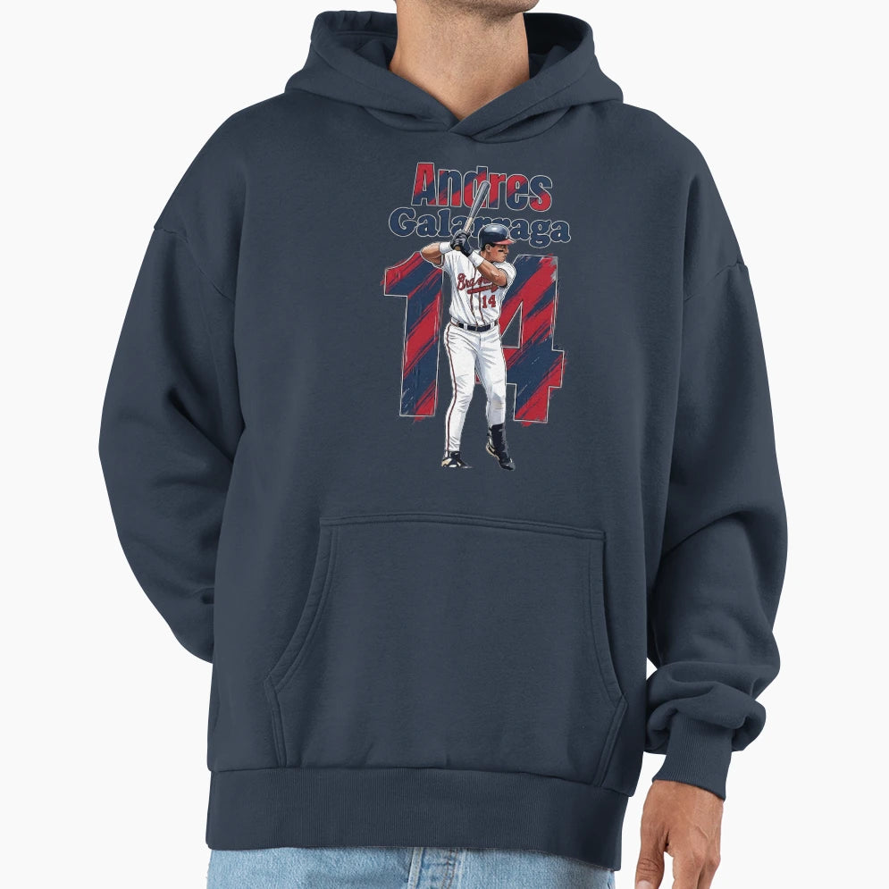 Andres Galarraga 14 Atlanta Baseball Hoodie - Casual Everyday Wear Unisex - T-Shirt, Sweatshirt, Hoodie