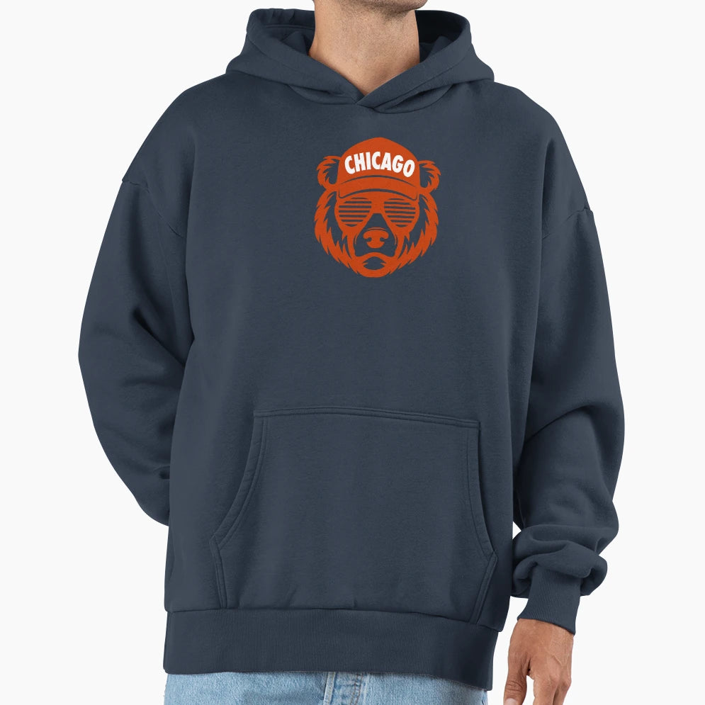 Chicago Bear Face Hoodie - Streetwear Style for Adults - T-Shirt, Sweatshirt, Hoodie