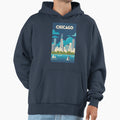 Travel Art Chicago Illinois Us Hoodie - Streetwear Style for Adults - T-Shirt, Sweatshirt, Hoodie