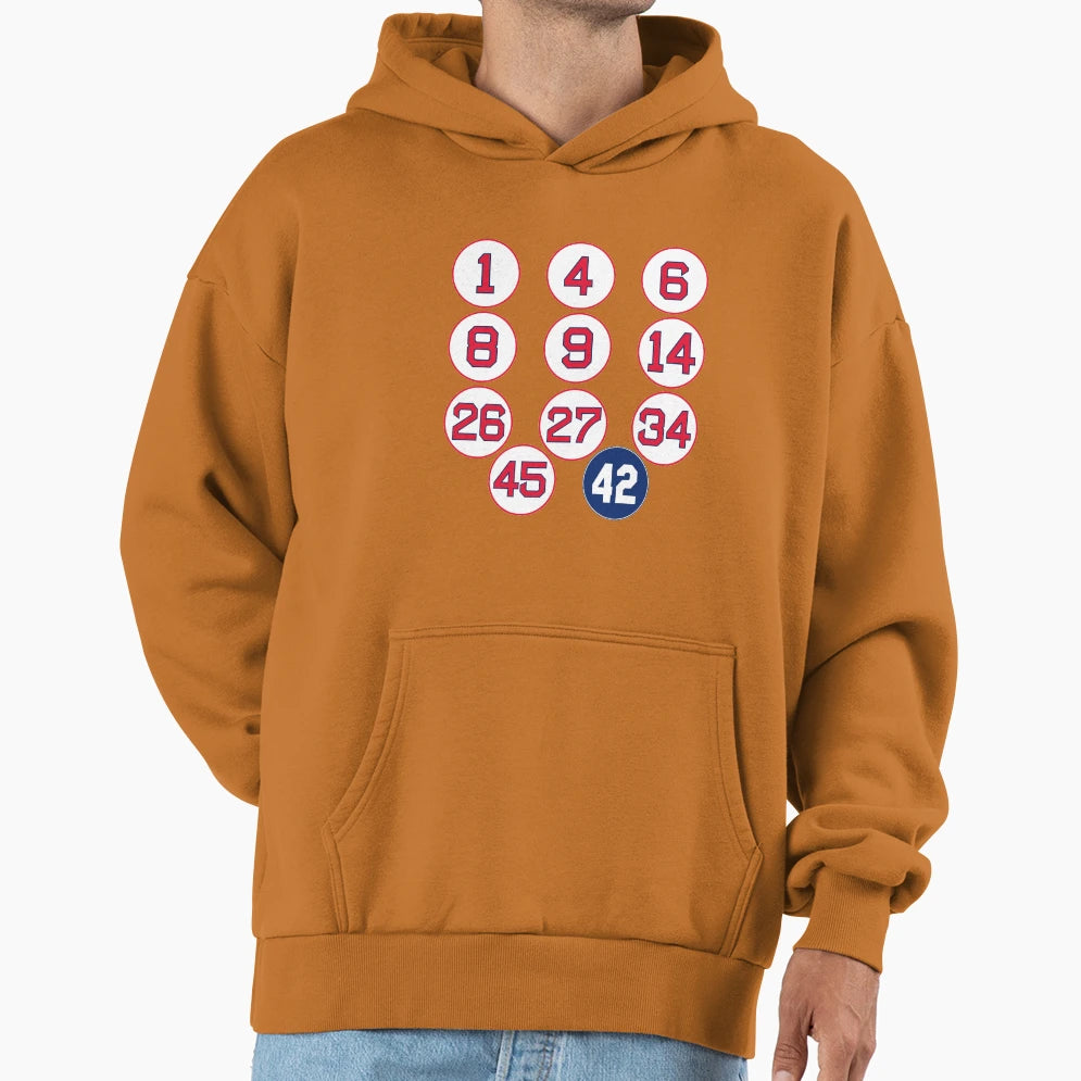 Sox Retired Numbers Hoodie - Aesthetic Graphic Unisex - T-Shirt, Sweatshirt, Hoodie