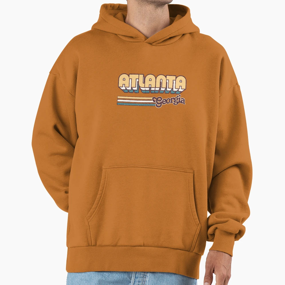 Atlanta Ga City Stripes Hoodie - Casual Everyday Wear Unisex - T-Shirt, Sweatshirt, Hoodie