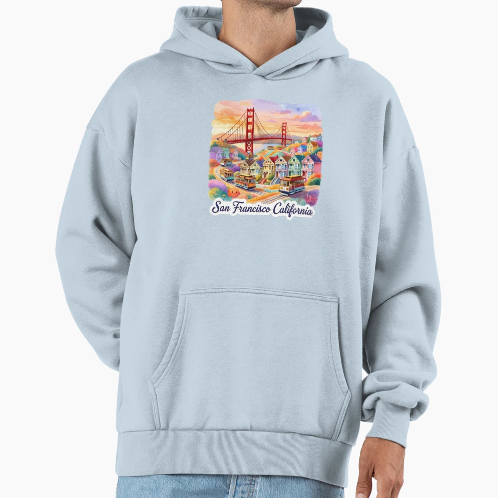 San Francisco California Travel Hoodie - Streetwear Style Unisex - T-Shirt, Sweatshirt, Hoodie