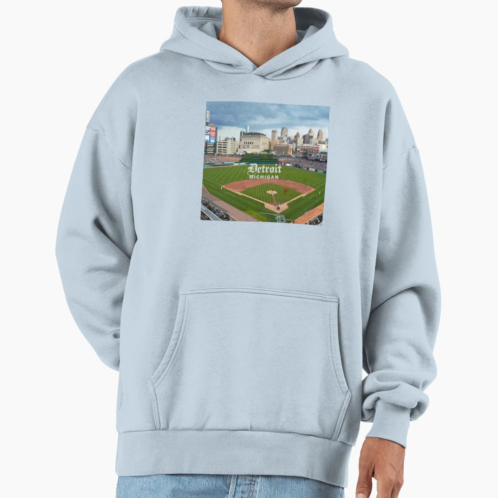 Detroit Michigan Detroit Skyline From Hoodie - Trendy Graphic Men Women - T-Shirt, Sweatshirt, Hoodie