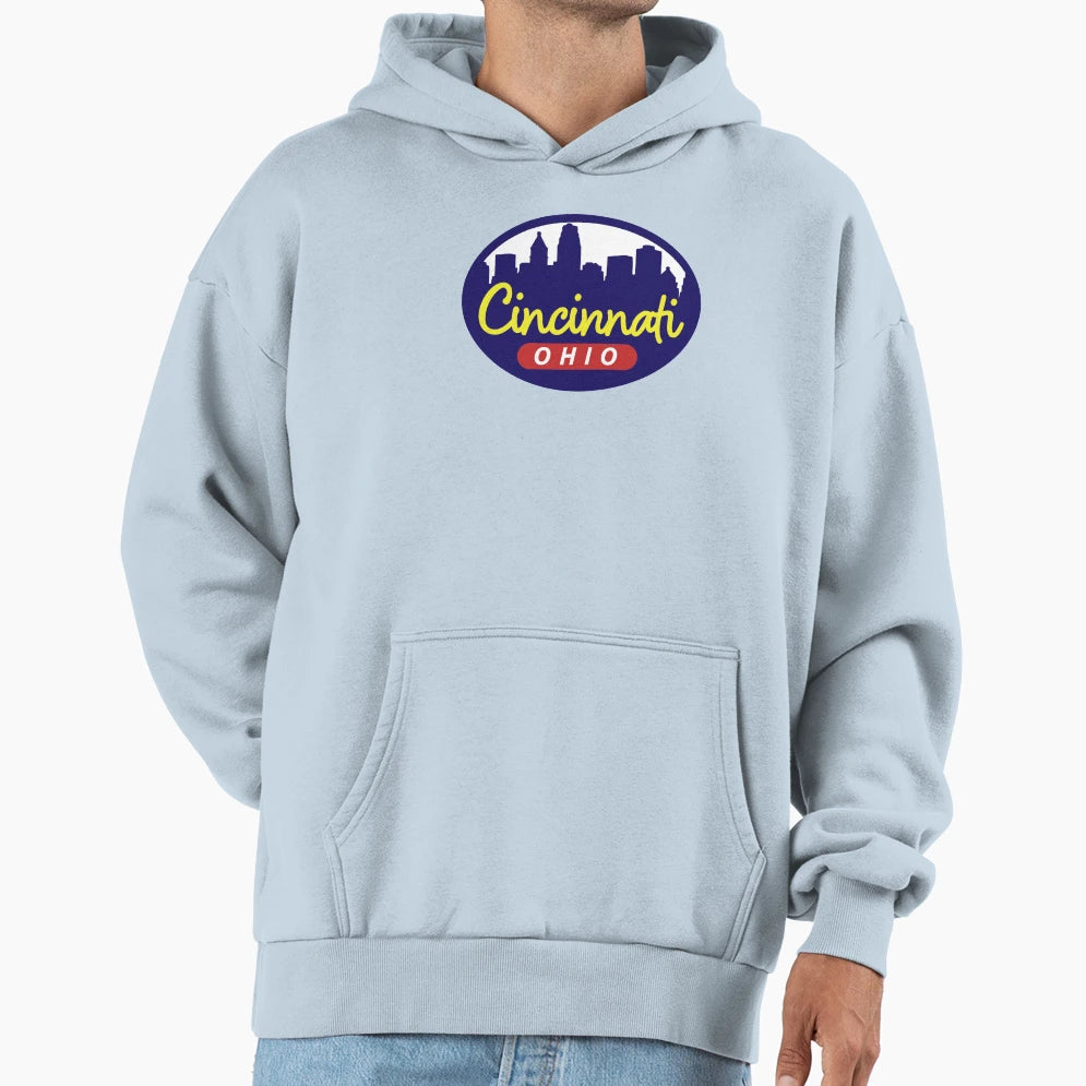 Cincinnati Skyline Hoodie - Aesthetic Graphic for Adults - T-Shirt, Sweatshirt, Hoodie