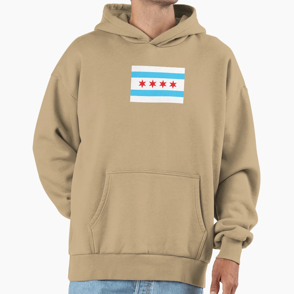 Chicago Flag Hoodie - Graphic Print Men Women - T-Shirt, Sweatshirt, Hoodie