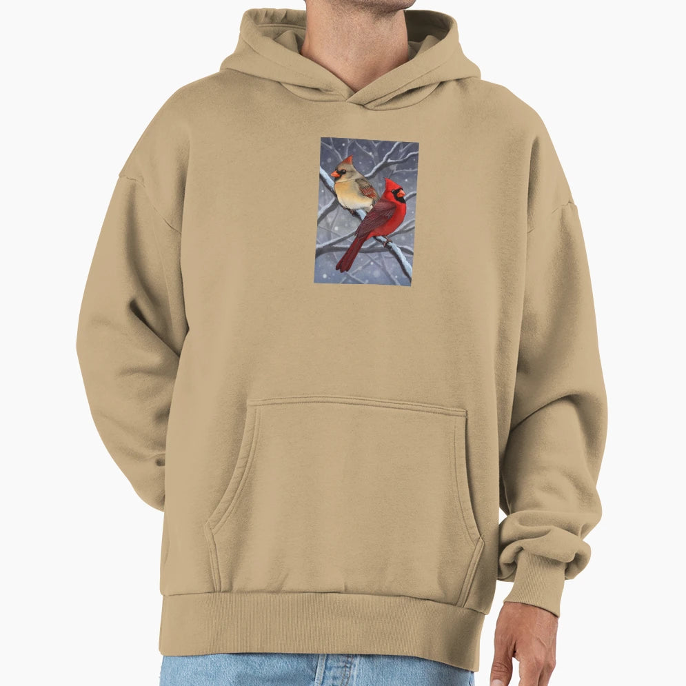 Winter Cardinals Hoodie - Aesthetic Graphic Men Women - T-Shirt, Sweatshirt, Hoodie