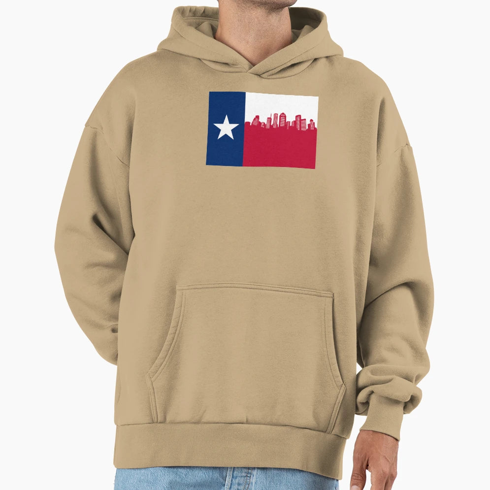 City Houston Tx Flag Hoodie - Aesthetic Graphic for Adults - T-Shirt, Sweatshirt, Hoodie