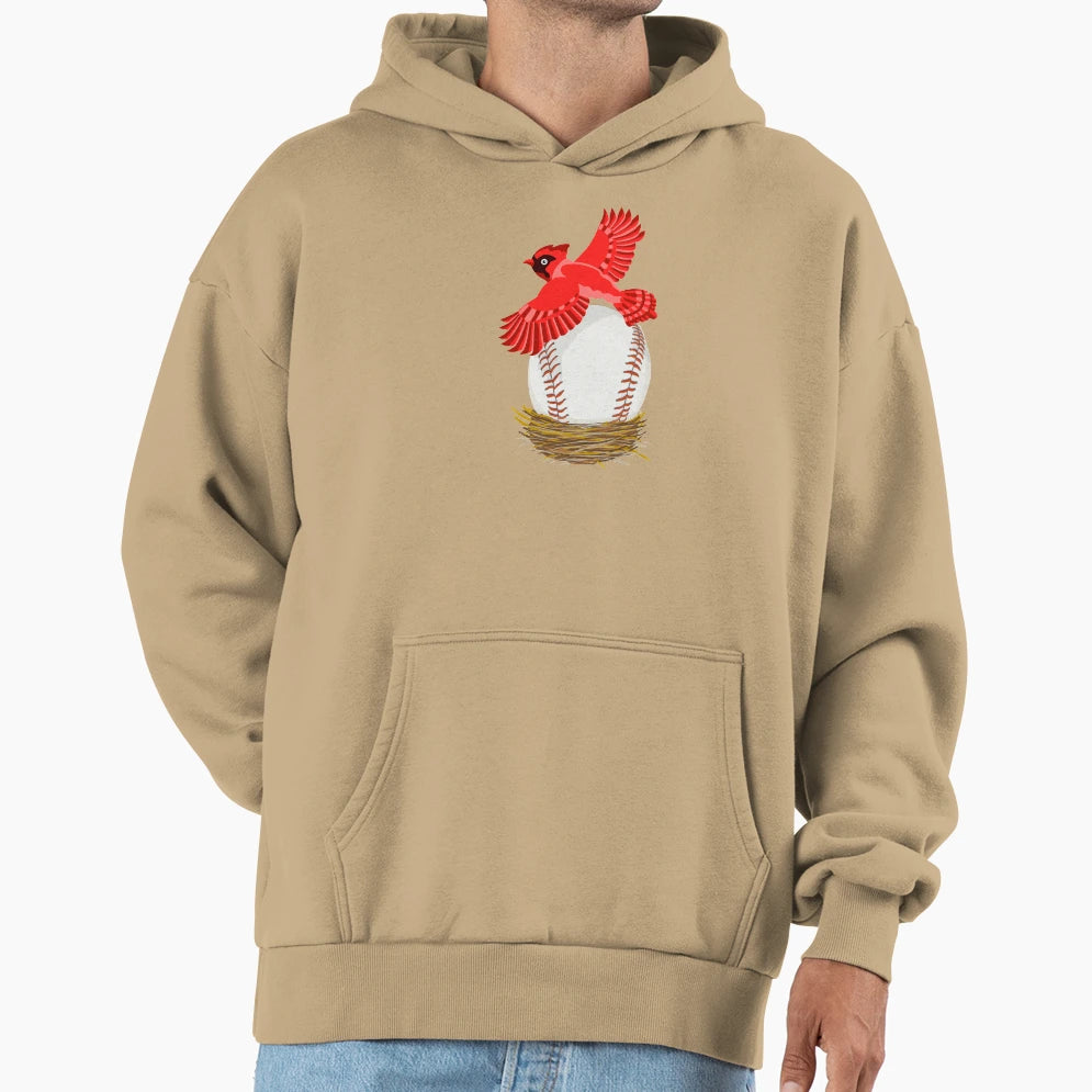 Play Ball Cardinal Baseball Egg Nest Hoodie - Unique Graphic Unisex - T-Shirt, Sweatshirt, Hoodie