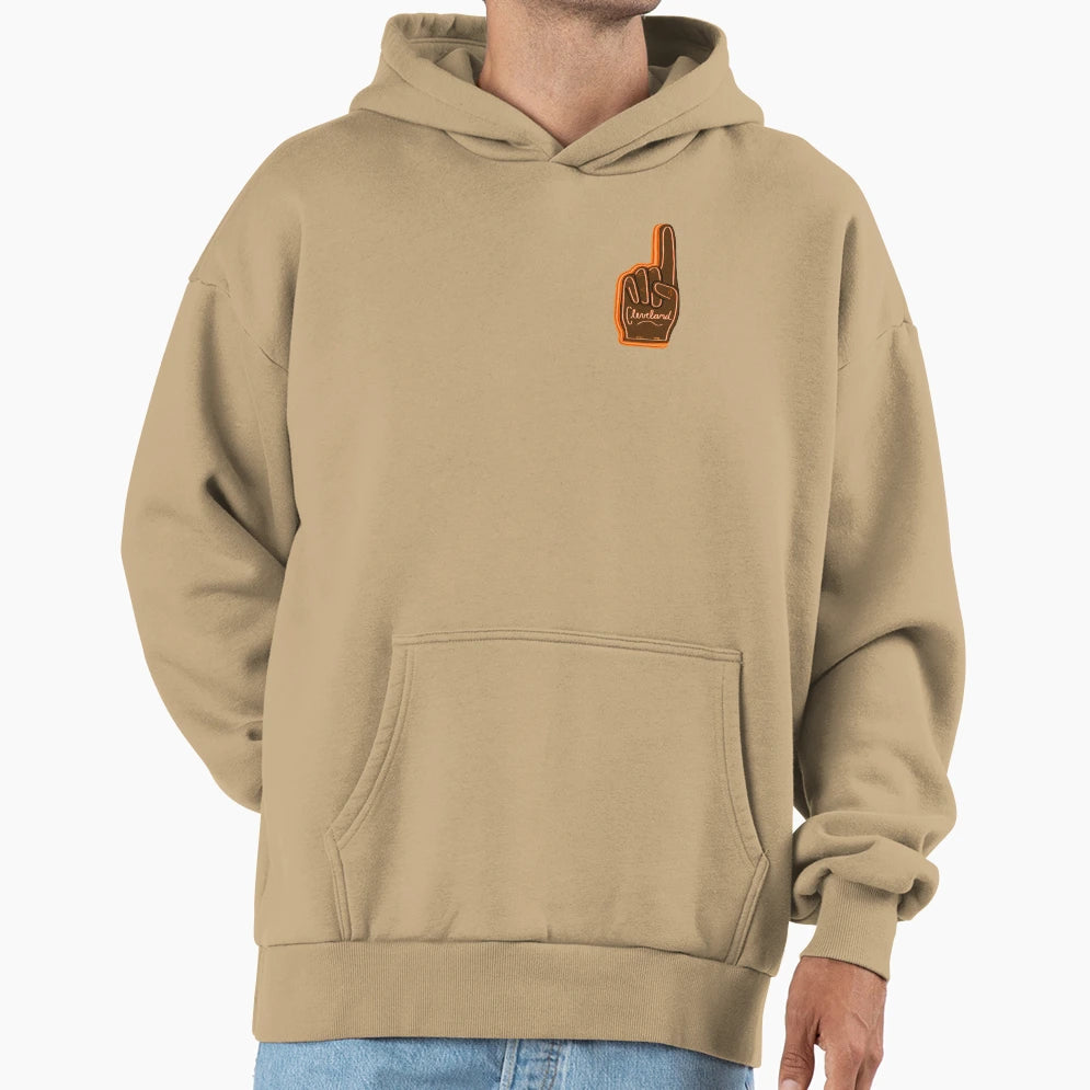 Cleveland Browns Foam Finger Hoodie - Unique Graphic for Adults - T-Shirt, Sweatshirt, Hoodie