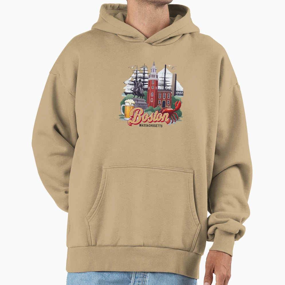 Boston Hoodie - Fun Novelty Design for Adults - T-Shirt, Sweatshirt, Hoodie