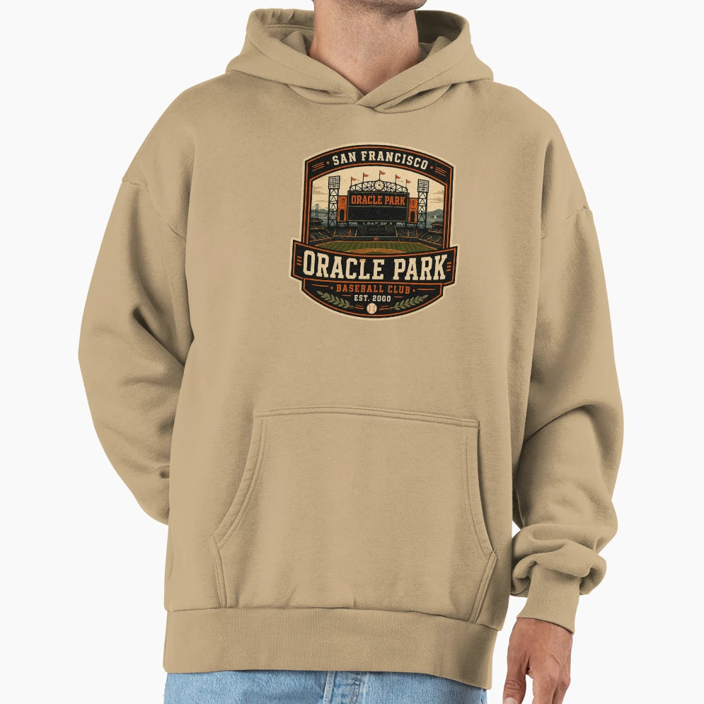 San Francisco Oracle Park Wordmark Baseball Hoodie - Trendy Graphic Unisex - T-Shirt, Sweatshirt, Hoodie