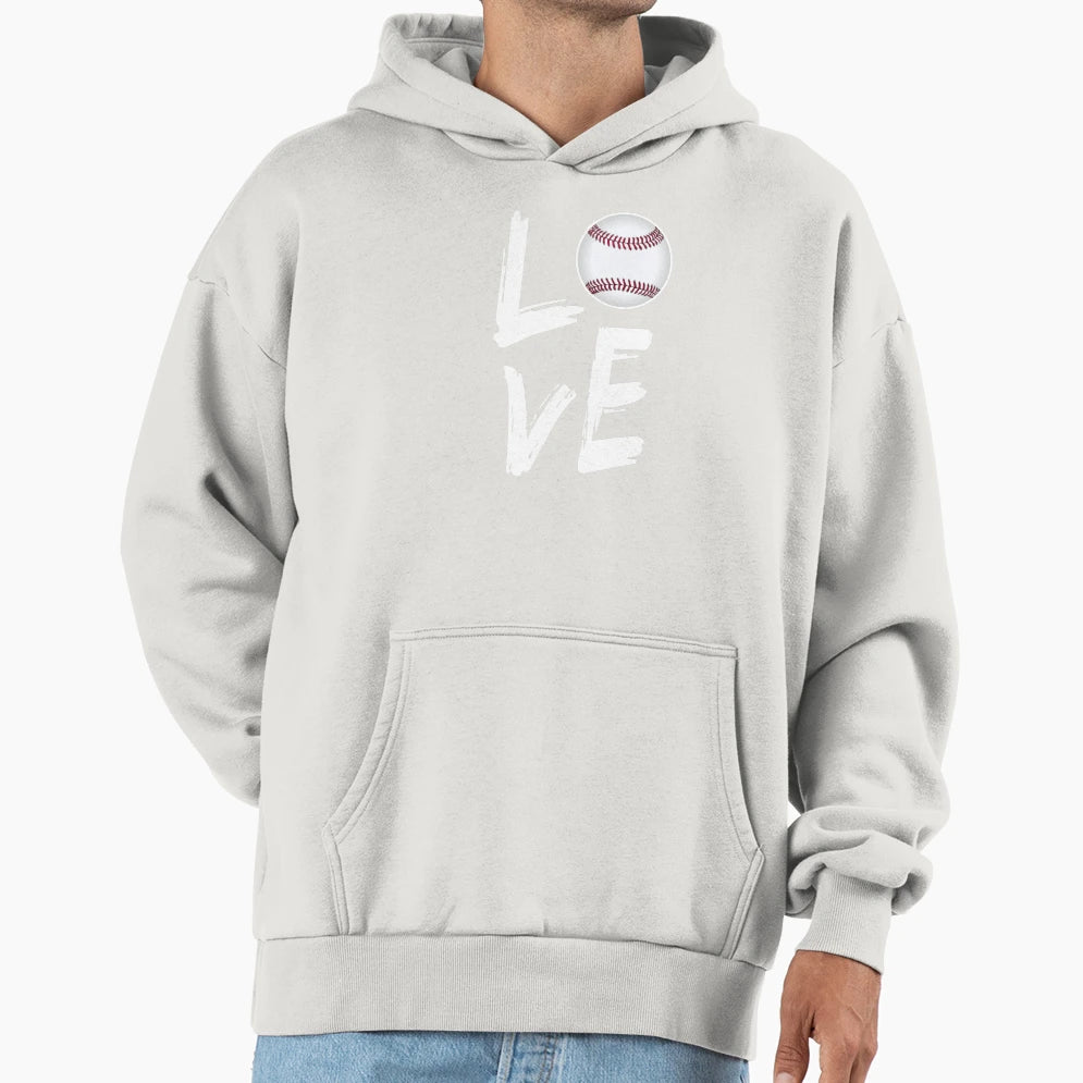 I Love Baseball Hoodie - Minimalist Print for Adults - T-Shirt, Sweatshirt, Hoodie