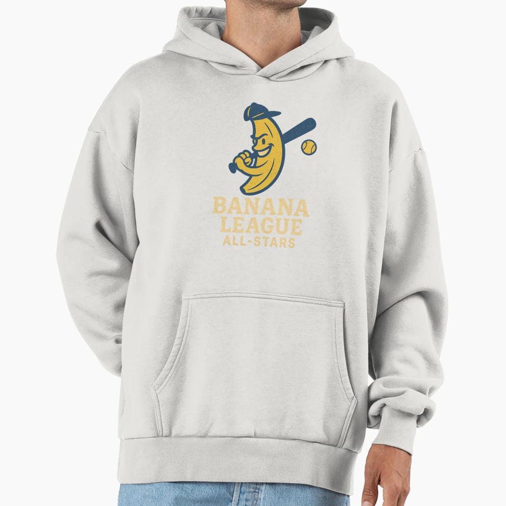 Banana League All Stars Funny Baseball Hoodie - Unique Graphic Unisex - T-Shirt, Sweatshirt, Hoodie