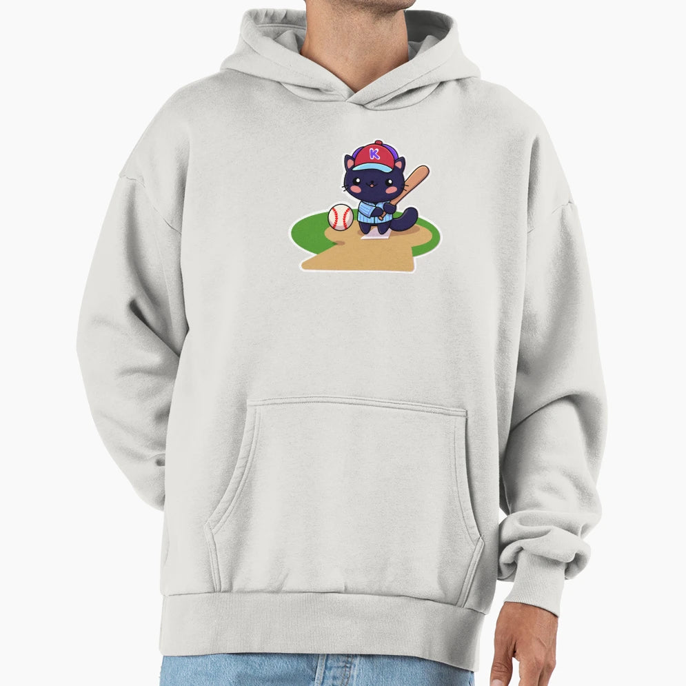 3 Baseball Cat Hoodie - Fun Novelty Design for Adults - T-Shirt, Sweatshirt, Hoodie