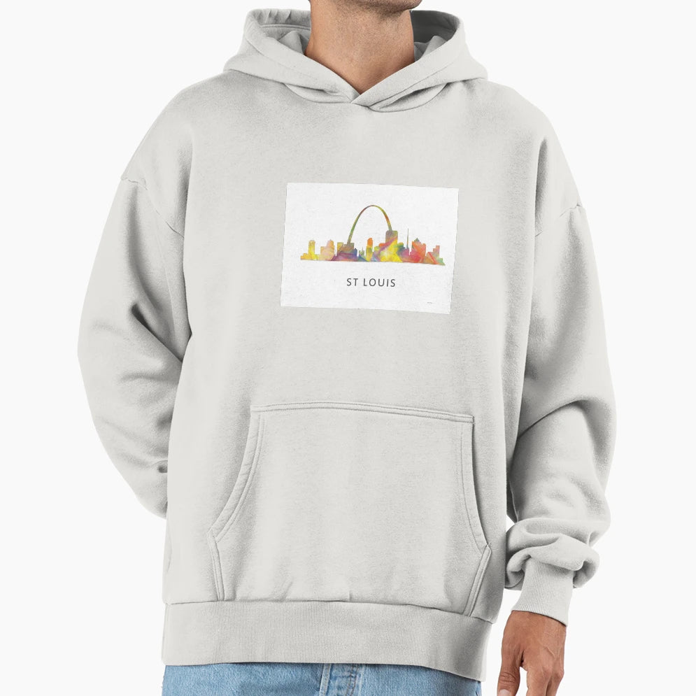 St Louis Missouri Skyline Wb1 Hoodie - Streetwear Style for Adults - T-Shirt, Sweatshirt, Hoodie