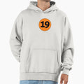 19 Racing Number Orange Background Hoodie - Trendy Graphic Men Women - T-Shirt, Sweatshirt, Hoodie