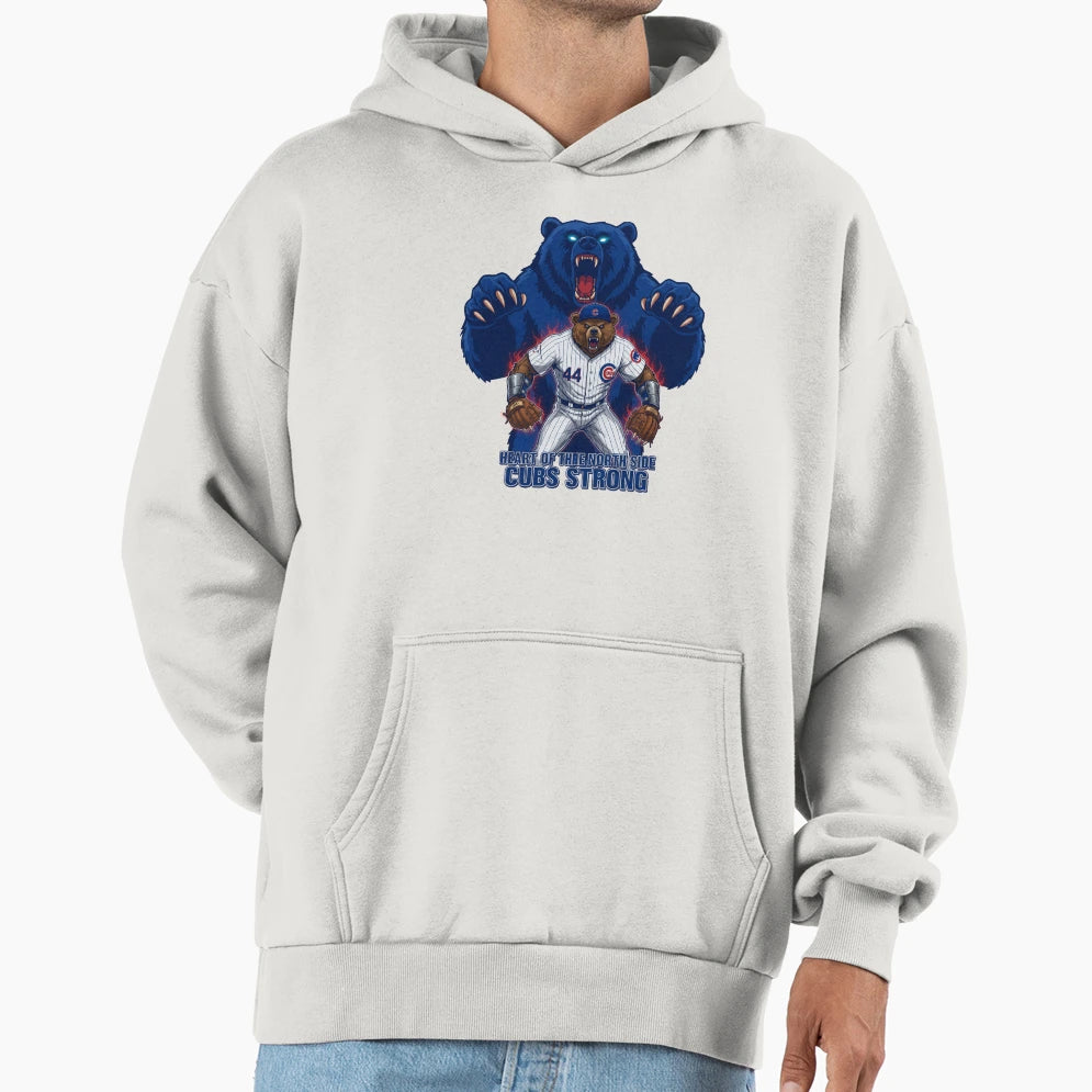 Furious Bear Baseball Mascot Chicago Cubs Hoodie - Graphic Print Men Women - T-Shirt, Sweatshirt, Hoodie