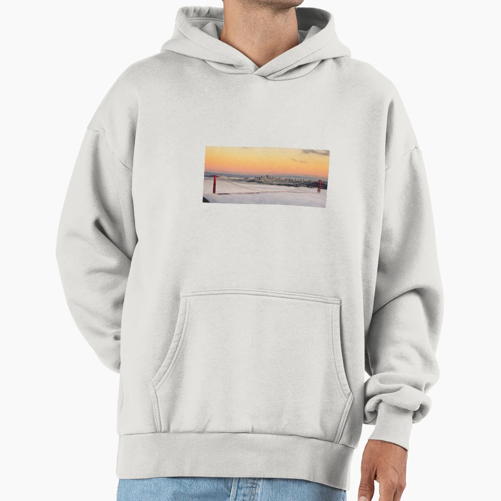 San Francisco Sunset Golden Gate Bridge Hoodie - Unique Graphic for Adults - T-Shirt, Sweatshirt, Hoodie