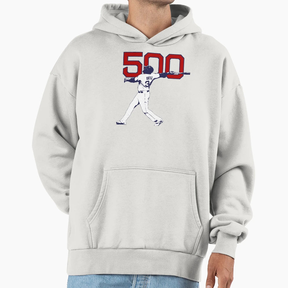 500 David Ortiz Hoodie - Novelty Apparel for Adults - T-Shirt, Sweatshirt, Hoodie