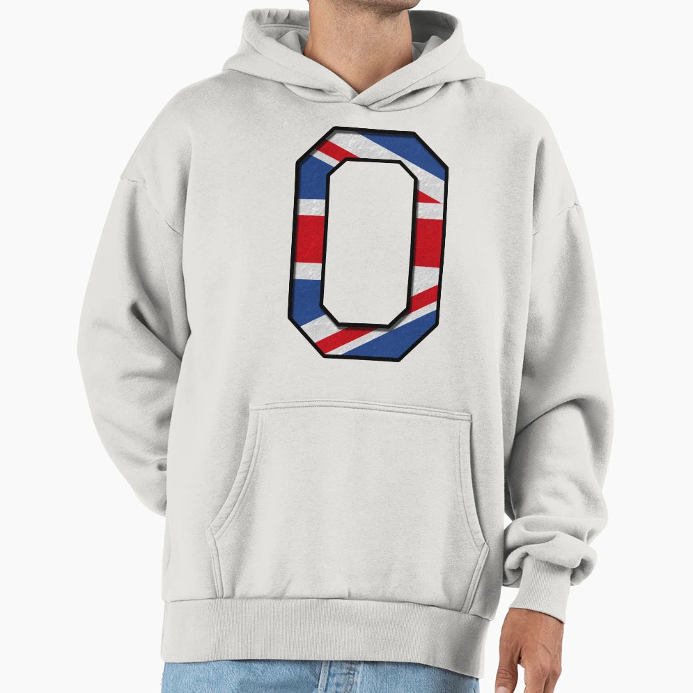 0 Uk Number Sports 3D Drop Shadow Hoodie - Minimalist Print Unisex - T-Shirt, Sweatshirt, Hoodie