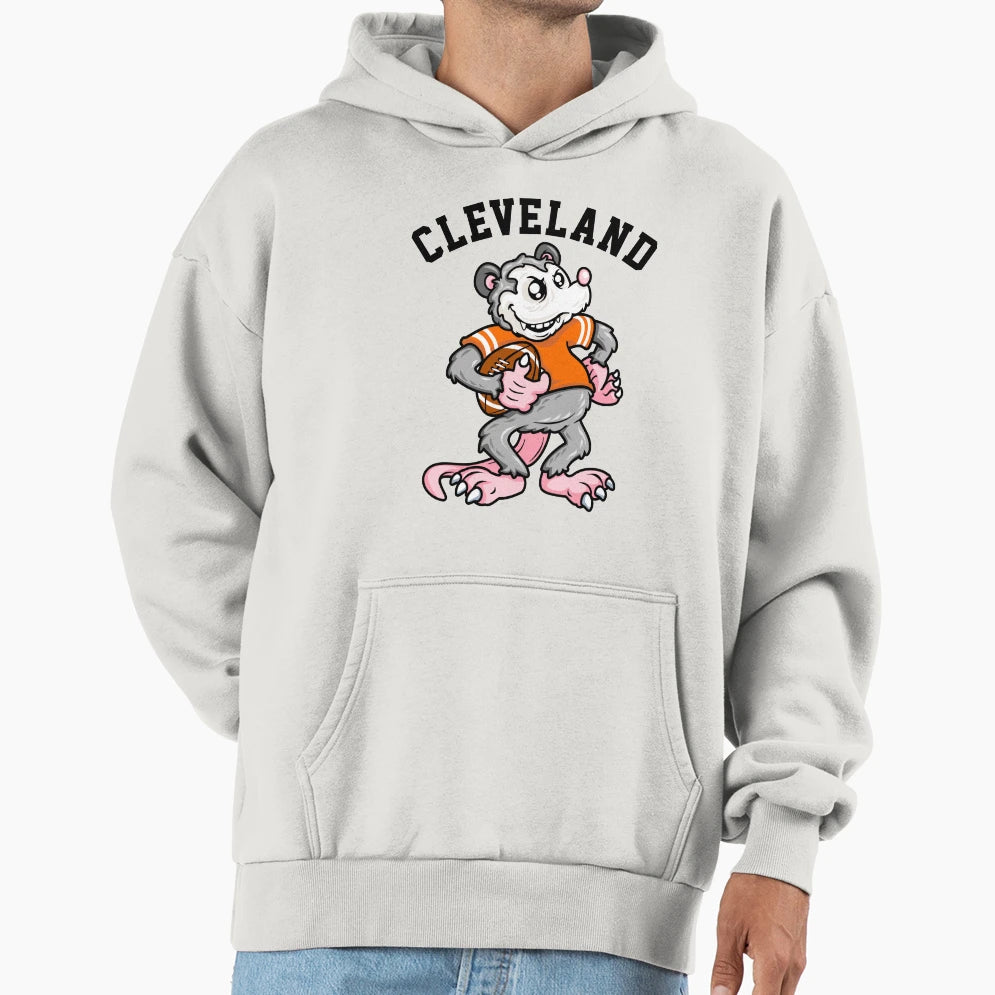 Cleveland Football Rally Possum Hoodie - Casual Everyday Wear for Adults - T-Shirt, Sweatshirt, Hoodie